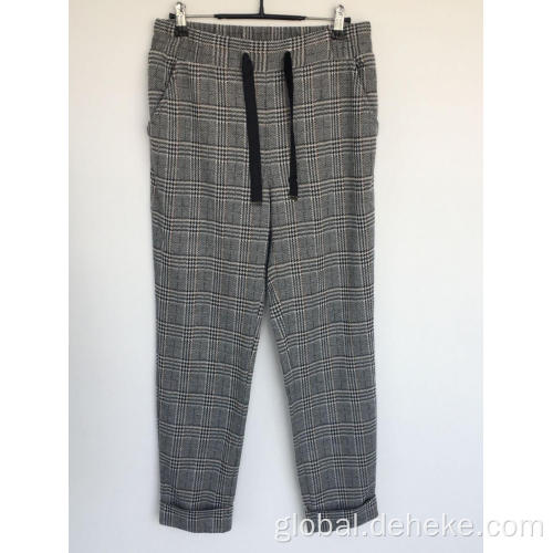 Women's Fashion Trousers Women's knitted fasion trousers in check Factory